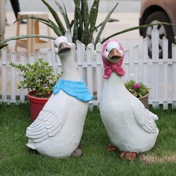 Duck with Scarf for Garden Decor