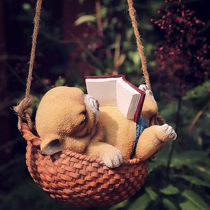 1 Hanging Sleeping Puppy for Garden Decor - Image 1