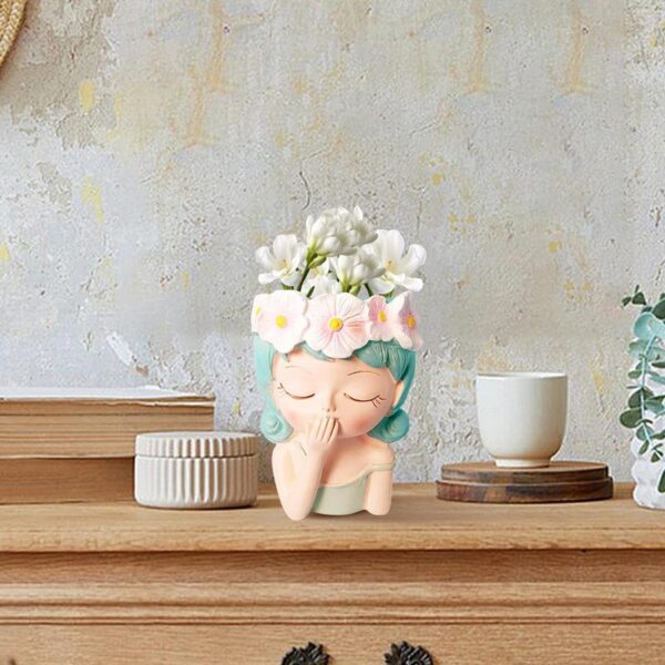 Resin Girl Pot for Home Decor