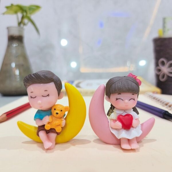 Miniature Moon Couple for  Home Decor
