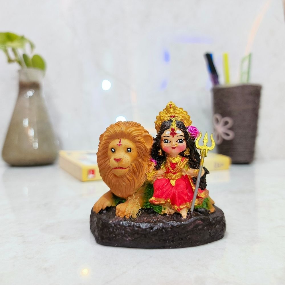 316 Maa Durga with Lion Idol Showpiece for Home Decor - Image 1