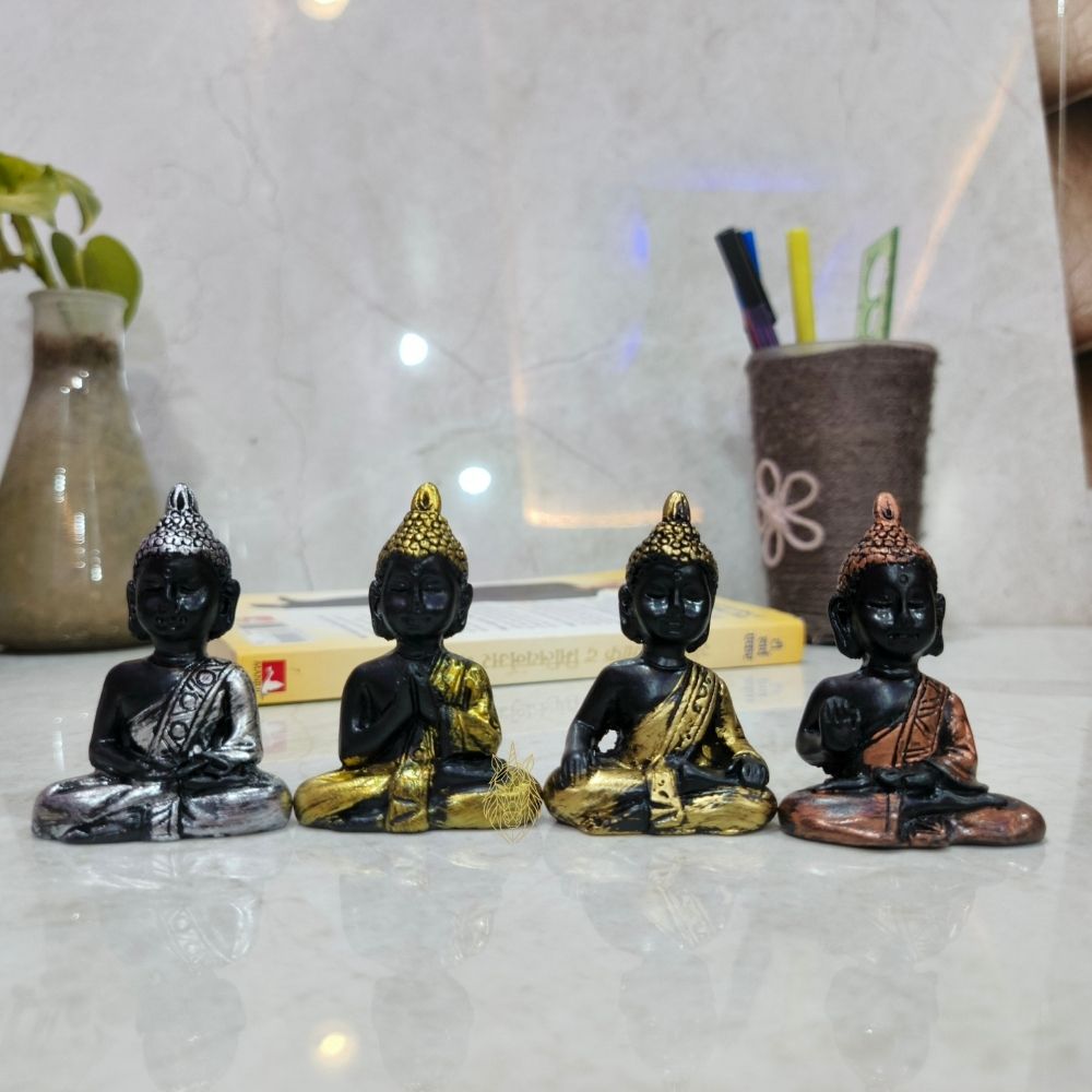325 Meditating Buddha Idol Showpieces (set of 4) - Image 1