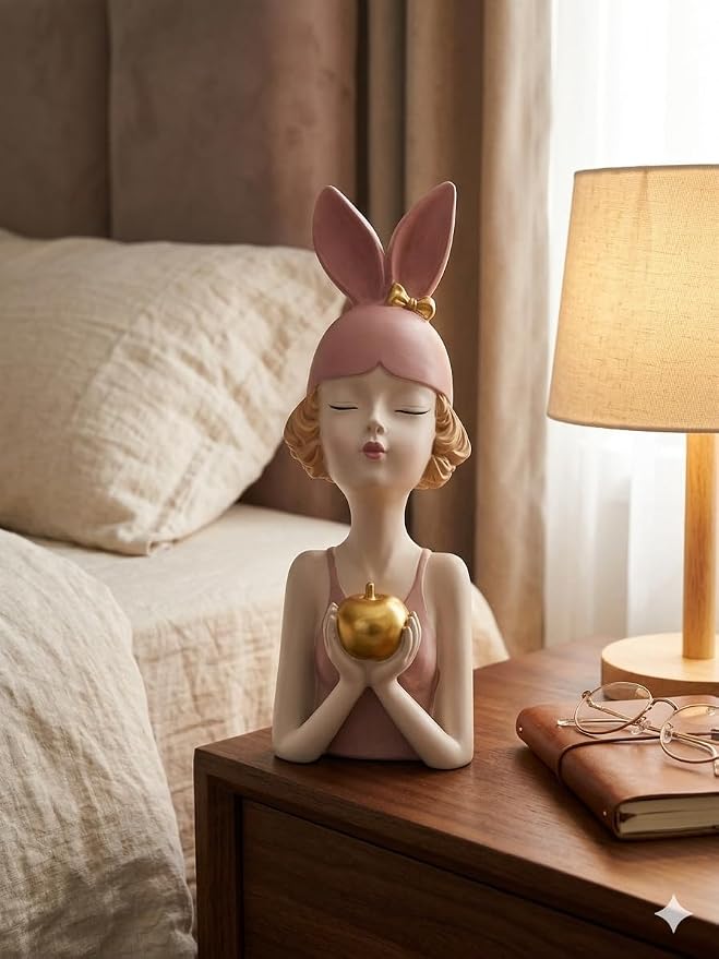 1 Apple Holding Girl Luxury Decorative Showpiece - Image 1